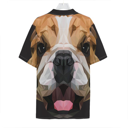 Geometric English Bulldog Print Hawaiian Shirt