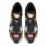 Geometric English Bulldog Print High Top Leather Sneakers