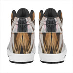Geometric English Bulldog Print High Top Leather Sneakers