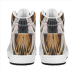 Geometric English Bulldog Print High Top Leather Sneakers