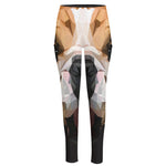 Geometric English Bulldog Print High-Waisted Pocket Leggings