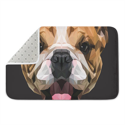 Geometric English Bulldog Print Indoor Door Mat