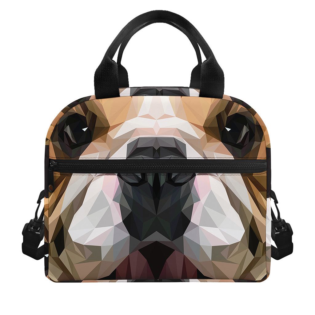 Geometric English Bulldog Print Insulated Lunch Bag