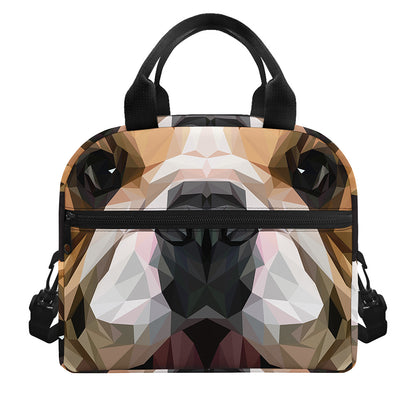 Geometric English Bulldog Print Insulated Lunch Bag