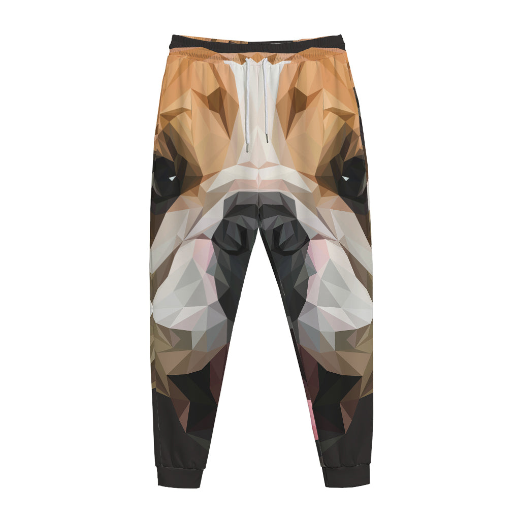 Geometric English Bulldog Print Jogger Pants