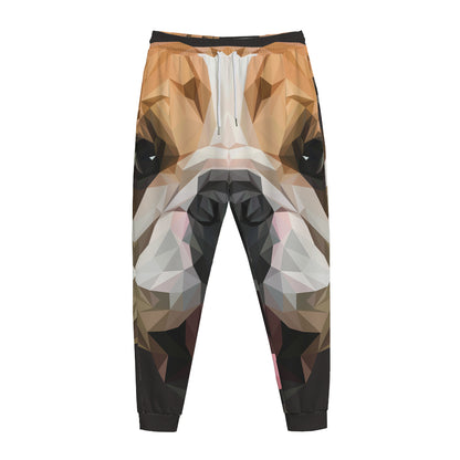 Geometric English Bulldog Print Jogger Pants