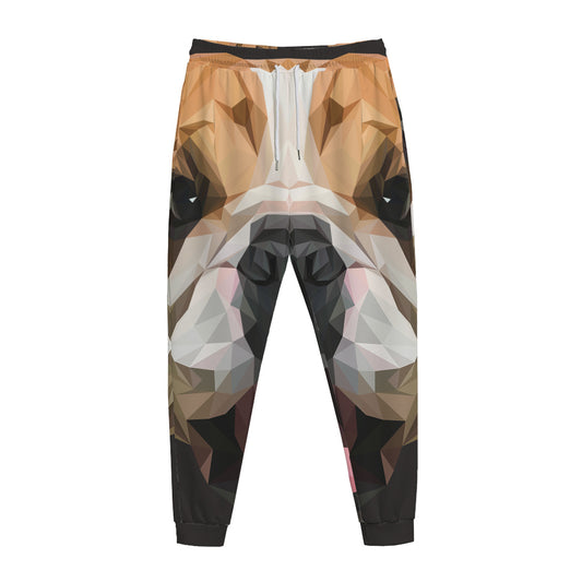Geometric English Bulldog Print Jogger Pants