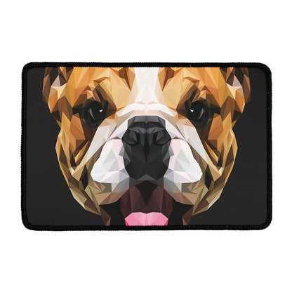 Geometric English Bulldog Print Kitchen Mat