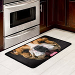 Geometric English Bulldog Print Kitchen Mat