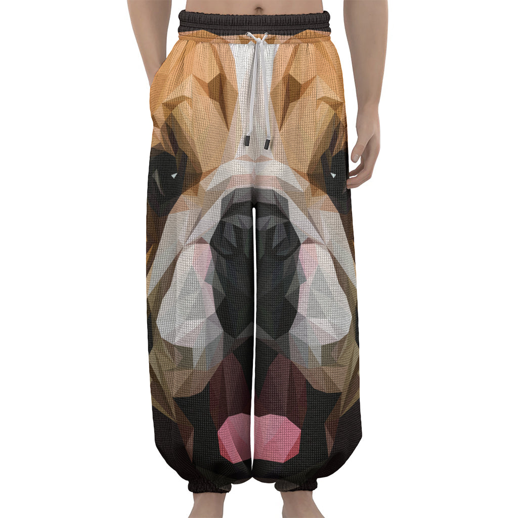 Geometric English Bulldog Print Lantern Pants