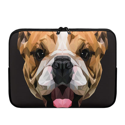 Geometric English Bulldog Print Laptop Sleeve