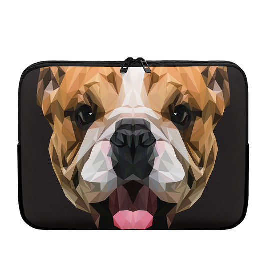 Geometric English Bulldog Print Laptop Sleeve