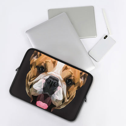Geometric English Bulldog Print Laptop Sleeve