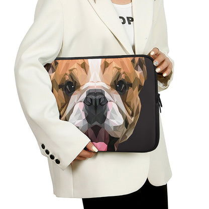 Geometric English Bulldog Print Laptop Sleeve