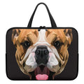 Geometric English Bulldog Print Laptop Sleeve With Handle
