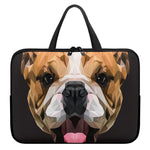 Geometric English Bulldog Print Laptop Sleeve With Handle