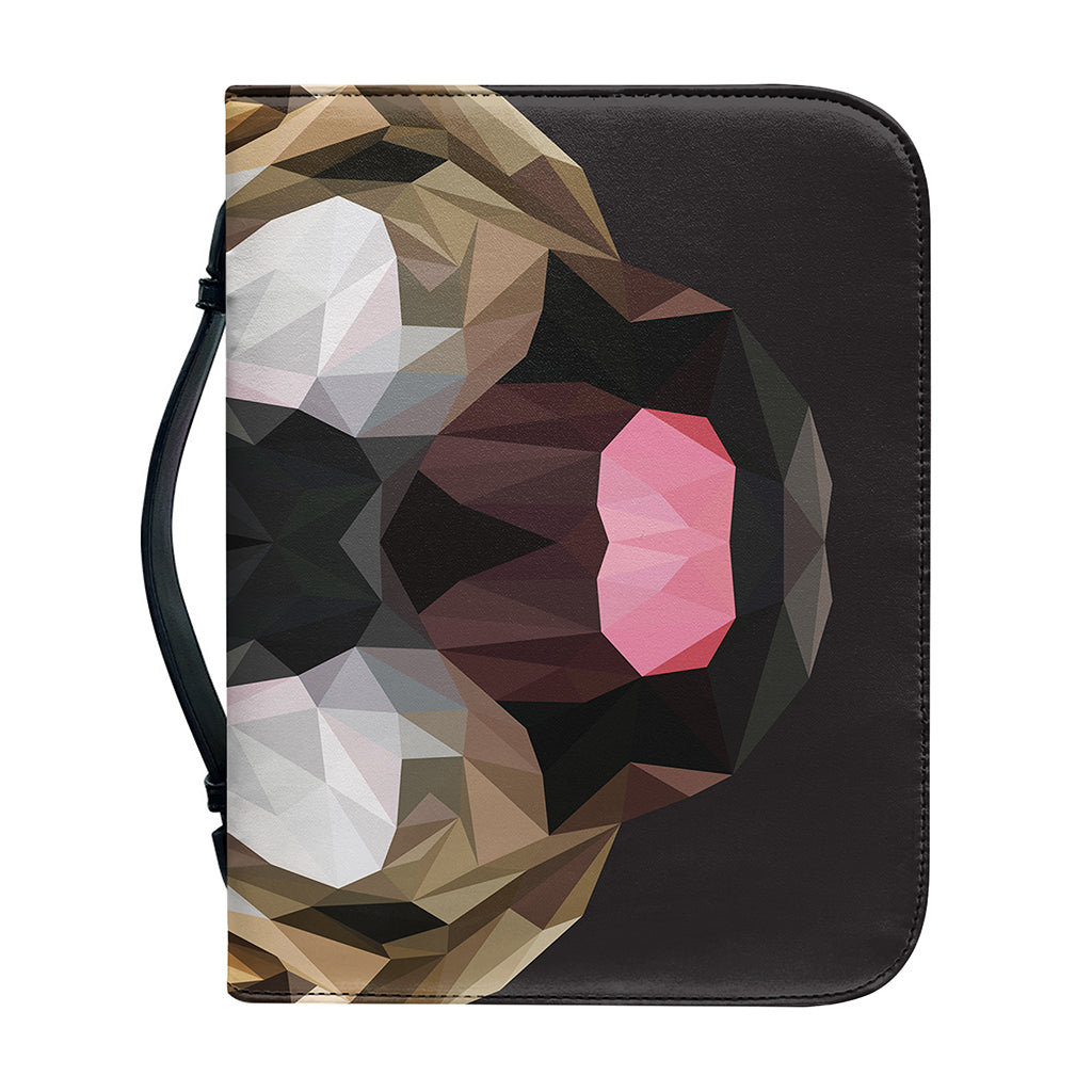 Geometric English Bulldog Print Leather Bible Cover