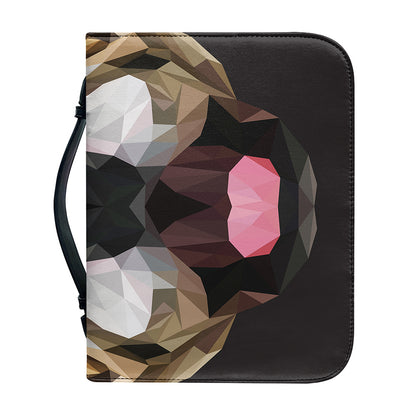 Geometric English Bulldog Print Leather Bible Cover