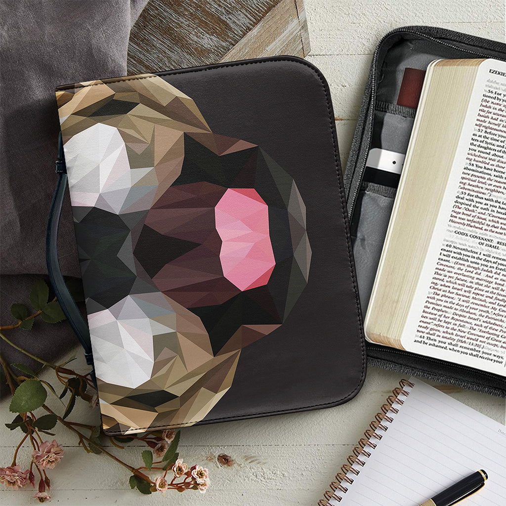 Geometric English Bulldog Print Leather Bible Cover