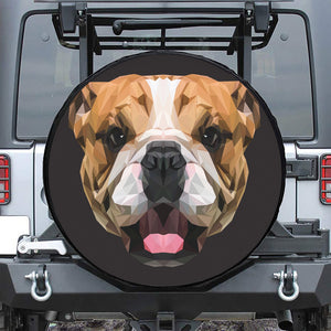 Geometric English Bulldog Print Leather Spare Tire Cover