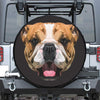 Geometric English Bulldog Print Leather Spare Tire Cover