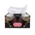 Geometric English Bulldog Print Leather Tissue Box Cover