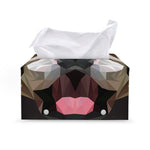 Geometric English Bulldog Print Leather Tissue Box Cover