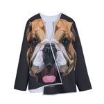 Geometric English Bulldog Print Long Sleeve Short Coat