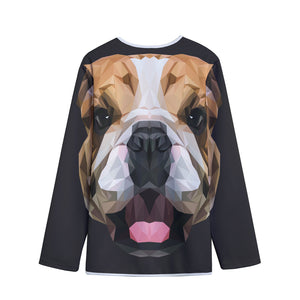 Geometric English Bulldog Print Long Sleeve Short Coat