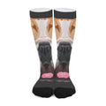 Geometric English Bulldog Print Long Socks