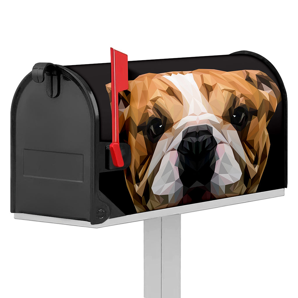Geometric English Bulldog Print Mailbox Cover