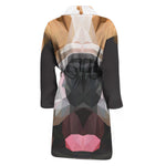 Geometric English Bulldog Print Men's Bathrobe
