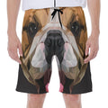 Geometric English Bulldog Print Men's Beach Shorts
