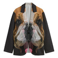 Geometric English Bulldog Print Men's Blazer