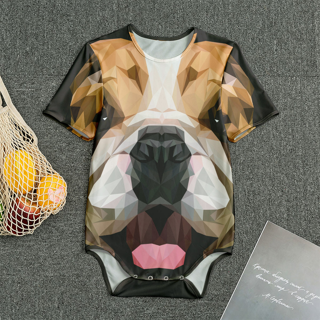 Geometric English Bulldog Print Men's Bodysuit