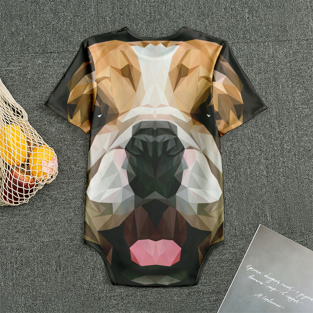 Geometric English Bulldog Print Men's Bodysuit
