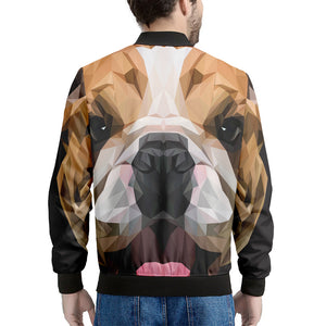 Geometric English Bulldog Print Men's Bomber Jacket