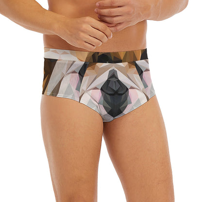 Geometric English Bulldog Print Men's Briefs