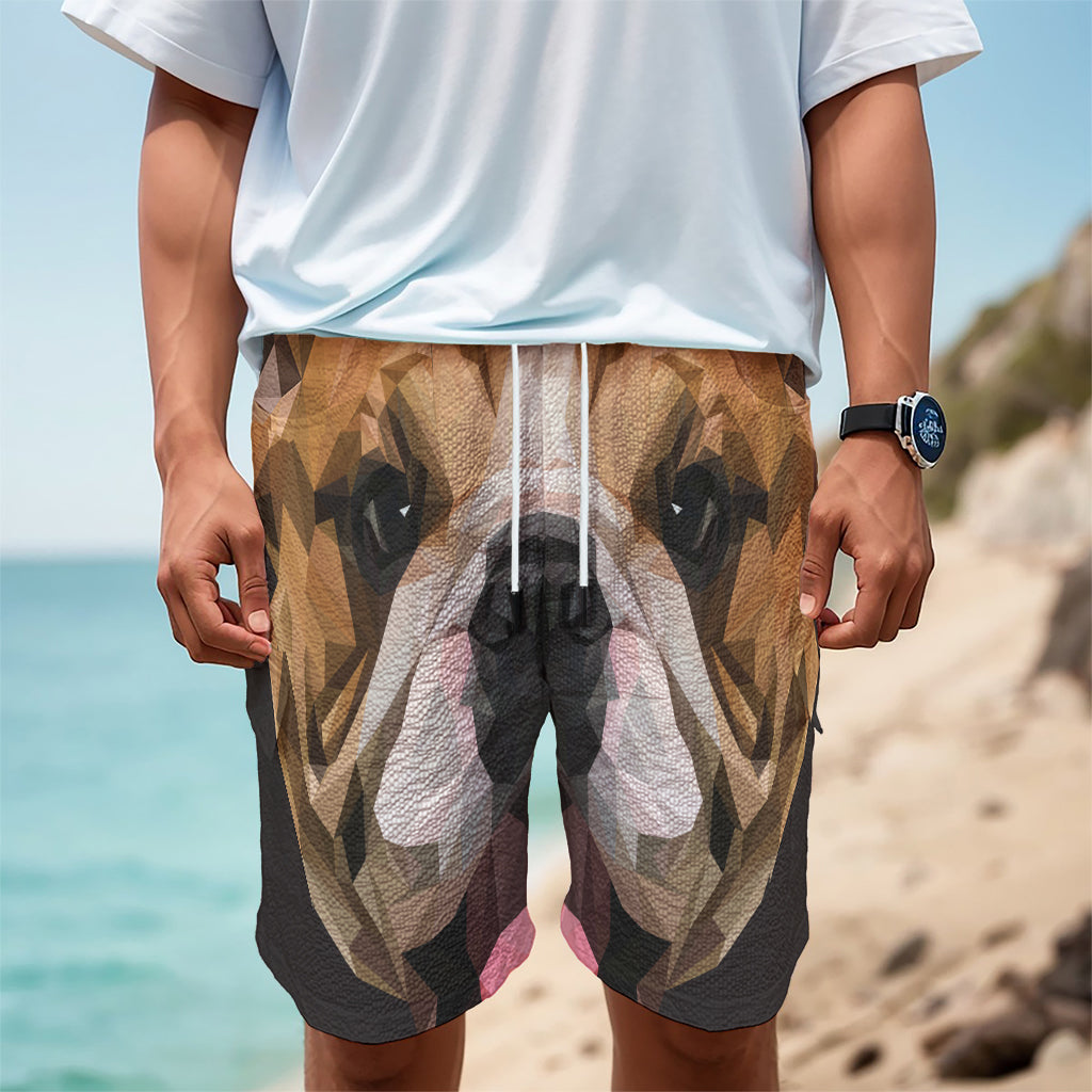 Geometric English Bulldog Print Men's Cargo Shorts