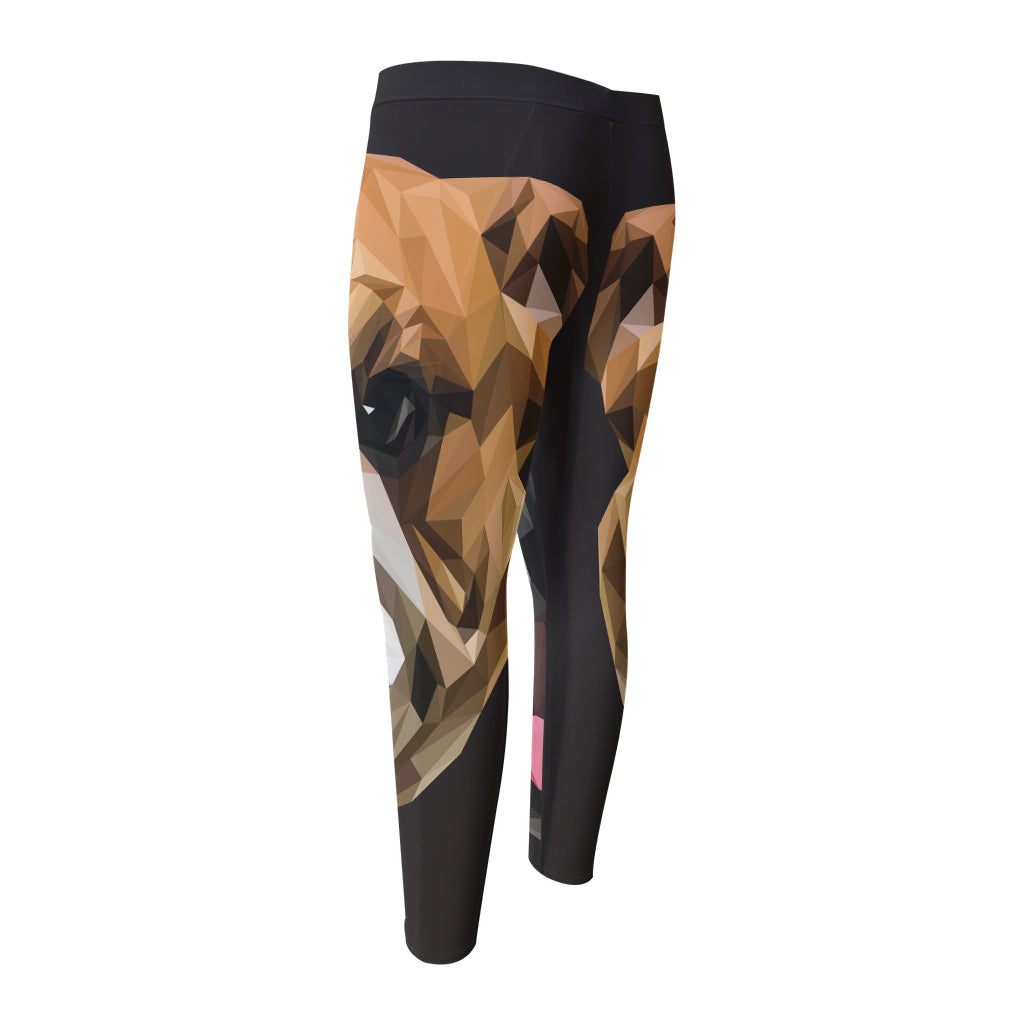 Geometric English Bulldog Print Men's Compression Pants