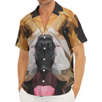Geometric English Bulldog Print Men's Deep V-Neck Shirt