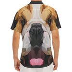Geometric English Bulldog Print Men's Deep V-Neck Shirt