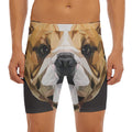 Geometric English Bulldog Print Men's Long Boxer Briefs