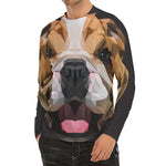 Geometric English Bulldog Print Men's Long Sleeve Rash Guard