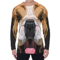 Geometric English Bulldog Print Men's Long Sleeve T-Shirt