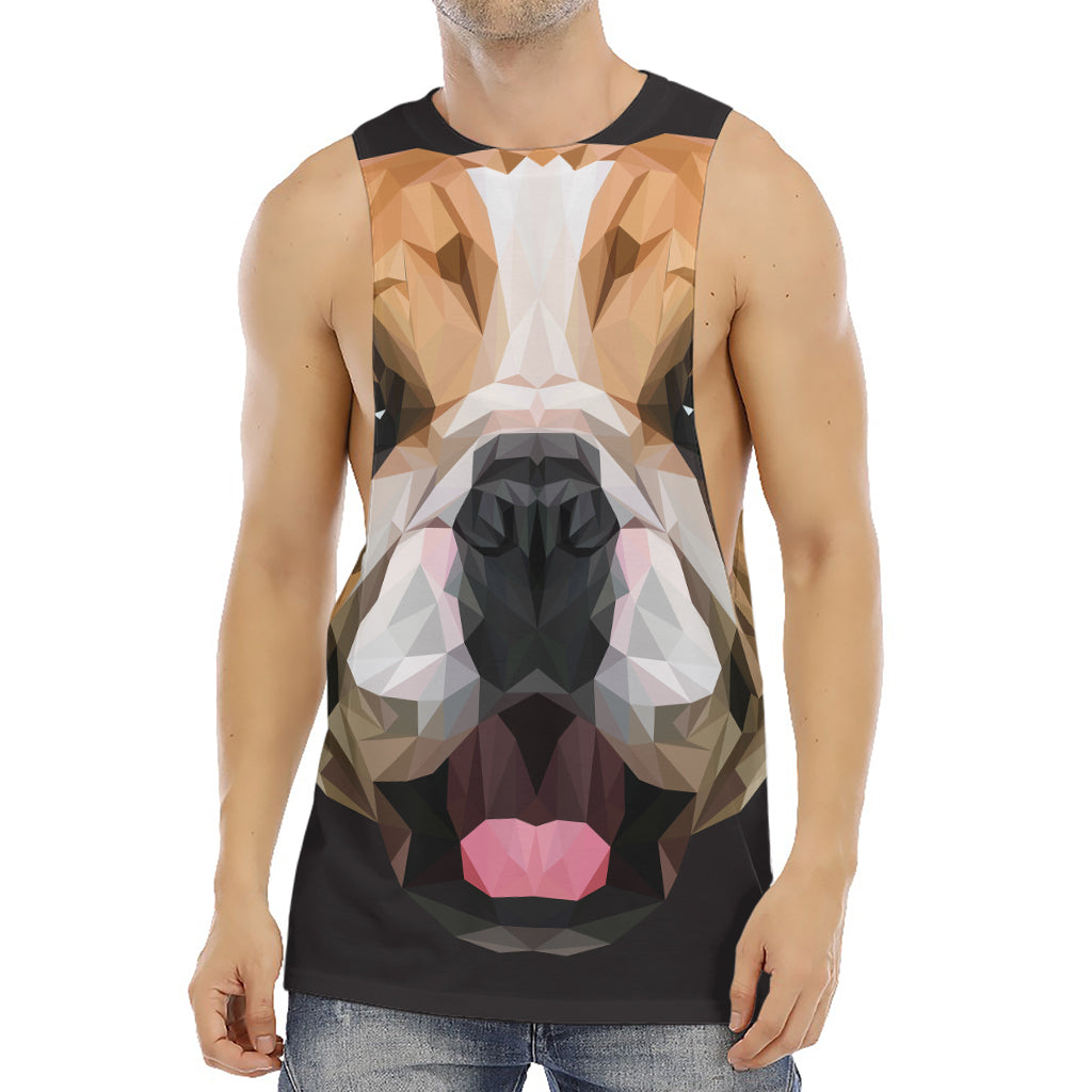 Geometric English Bulldog Print Men's Muscle Tank Top