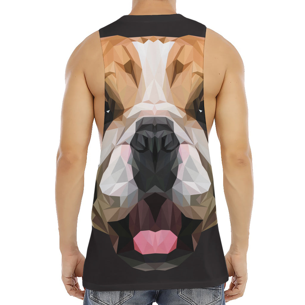 Geometric English Bulldog Print Men's Muscle Tank Top