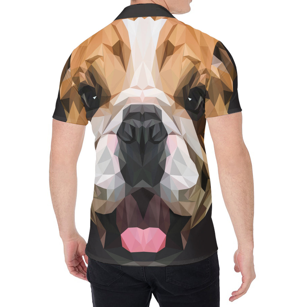 Geometric English Bulldog Print Men's Shirt