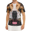 Geometric English Bulldog Print Men's Short Sleeve Rash Guard