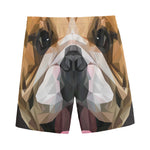 Geometric English Bulldog Print Men's Sports Shorts